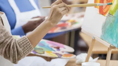 right arm showing painting