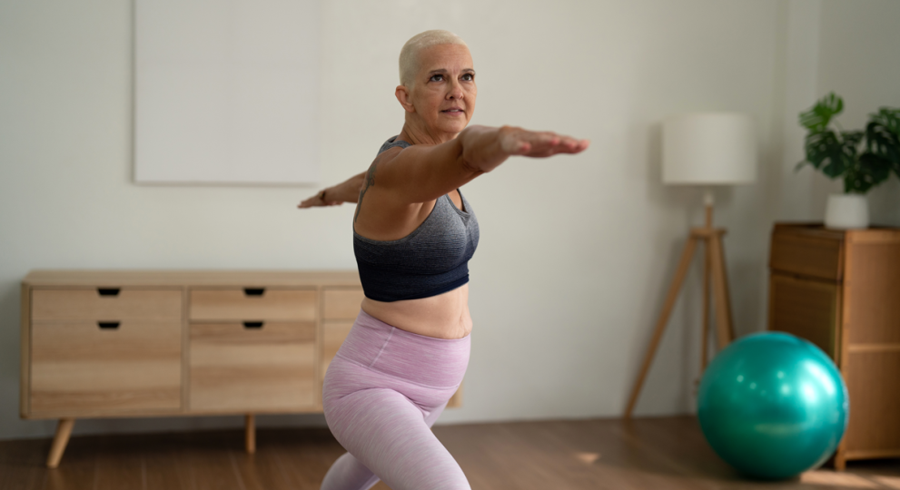 Woman doing a yoga pose 